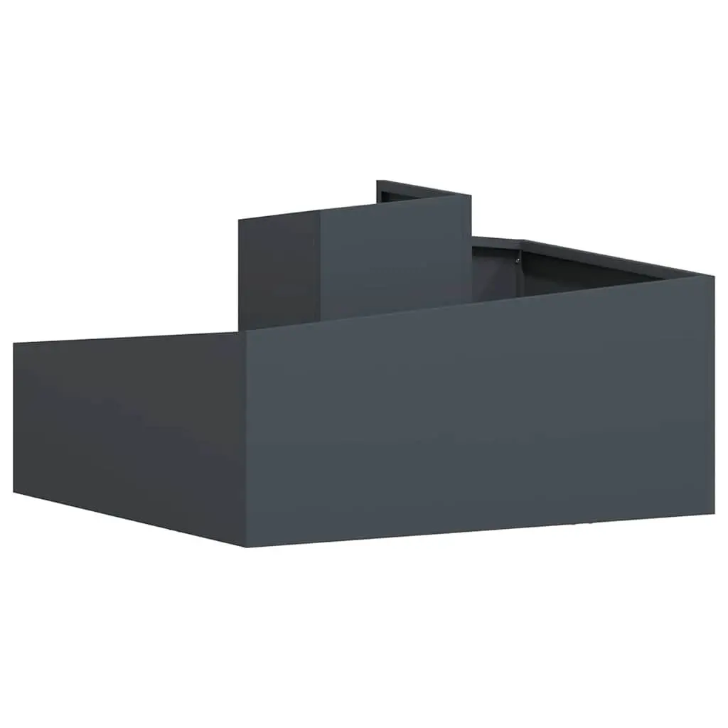 Garden Planter Outdoor 80x80x50cm Metal Anthracite