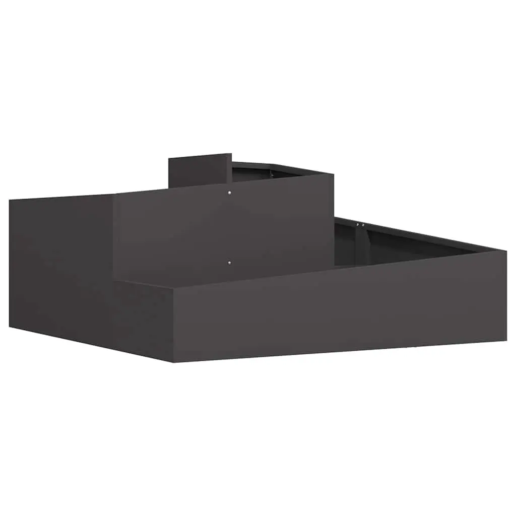 Metal Garden Planter for Outdoor Use 100 x 100 x 50 cm Black