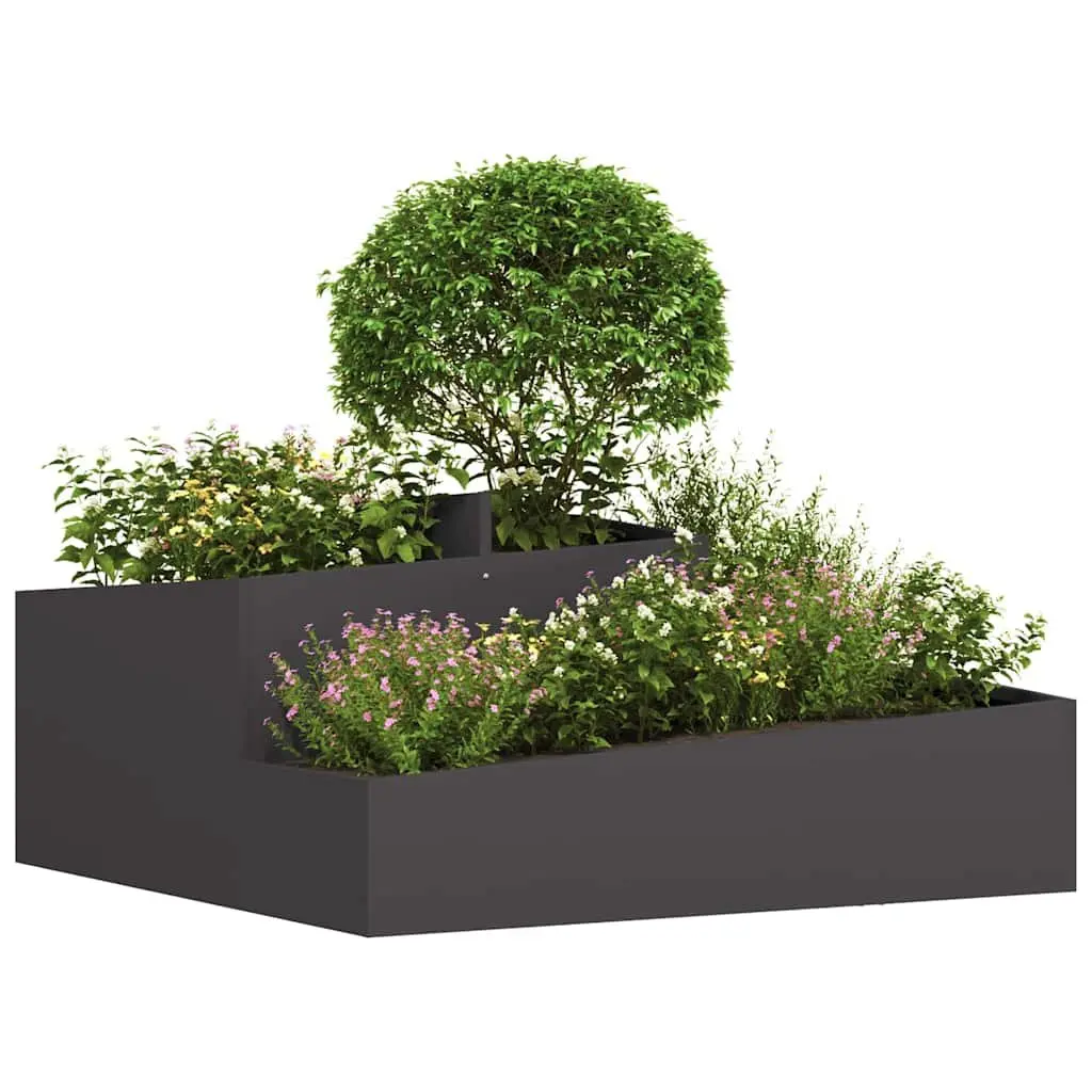 Metal Garden Planter for Outdoor Use 100 x 100 x 50 cm Black