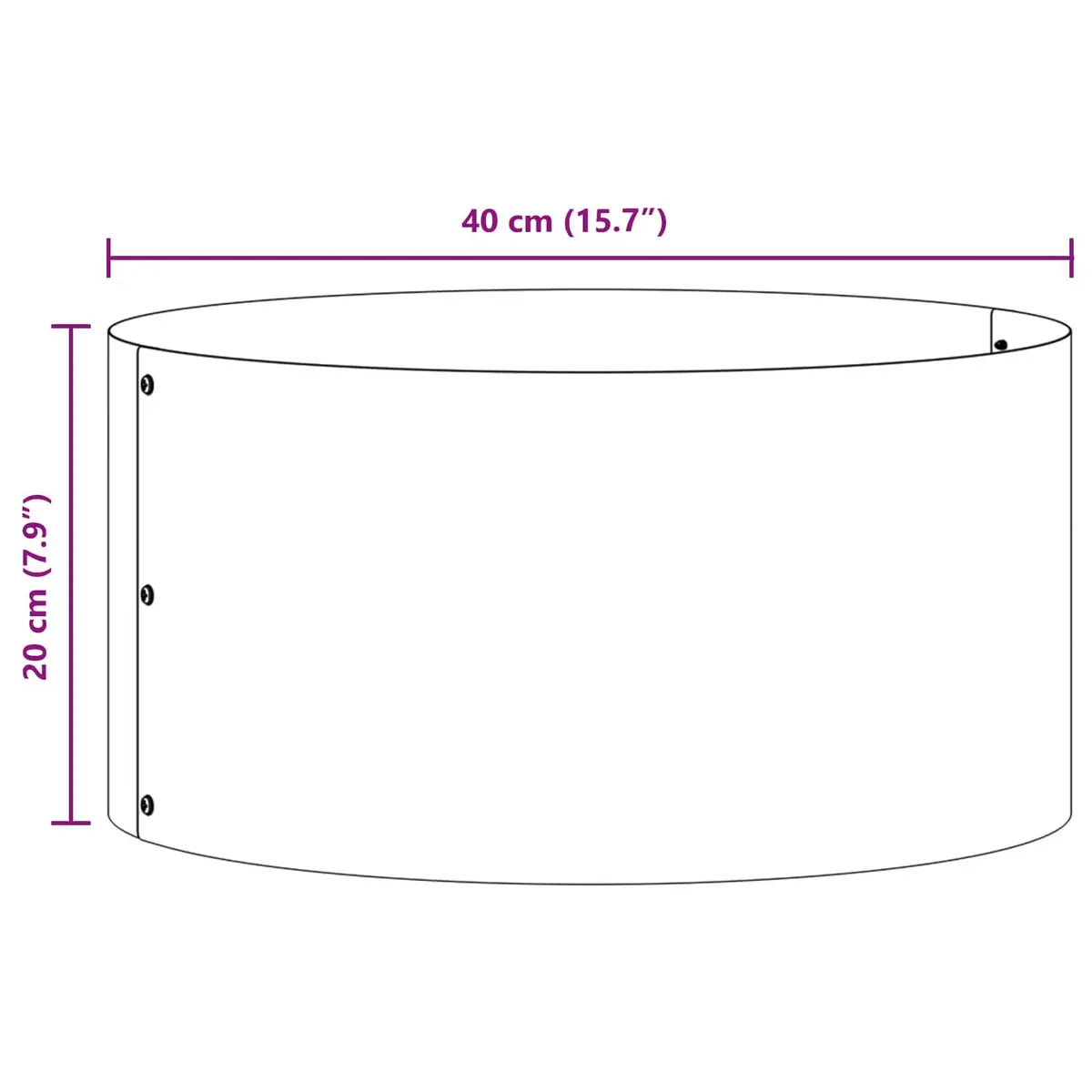 Steel Planter Ring Outdoor Garden Decor Round 40cm