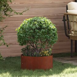 Garden Edging Planter Ring Set: 5 Steel Rings, 40 x 40 x 20 cm