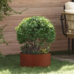 Garden Edging Planter Ring Set: 5 Steel Rings, 40 x 40 x 20 cm