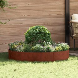 Planter Ring Set of 5 - 120 x 120 x 20 cm Brown Steel Construction