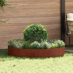 Planter Ring Set of 5 - 120 x 120 x 20 cm Brown Steel Construction