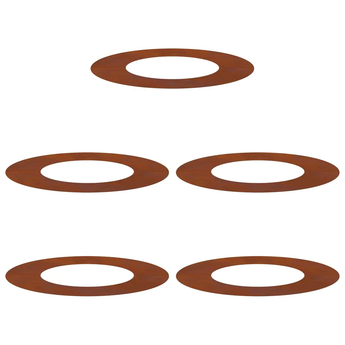 Tree Ring Protector Outdoor Garden Landscape Edging 5 Piece Rusty Brown