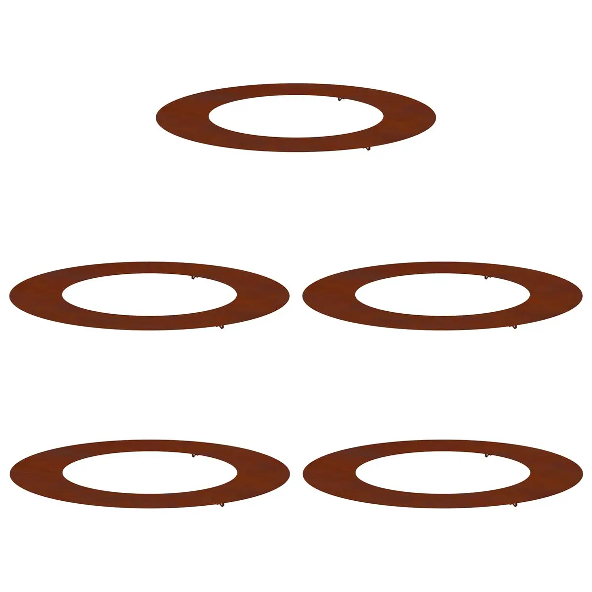 Tree Ring Flat 5 Pieces Brown Garden Outdoor Lawn Protective Decorative Edging