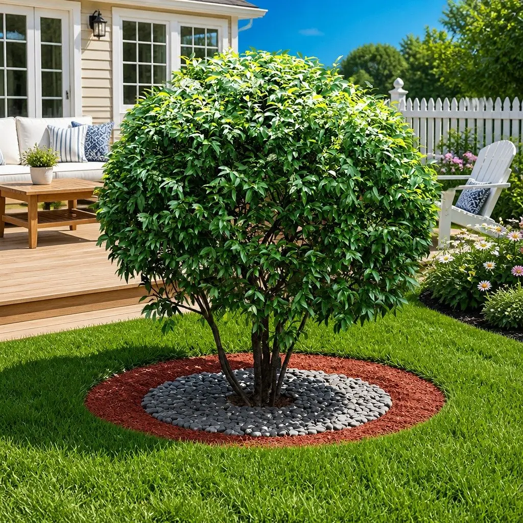 Tree Ring Set 5 pcs Rusty Brown Outdoor Garden Flat Base Protection Ø60/90cm