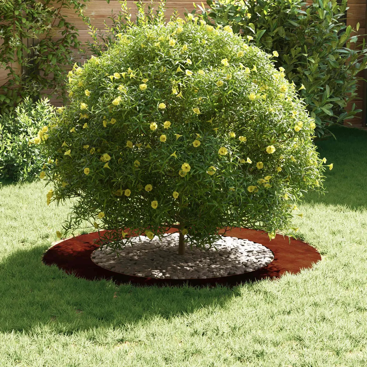 Tree Ring Set 5 pcs Rusty Brown Outdoor Garden Flat Base Protection Ø60/90cm
