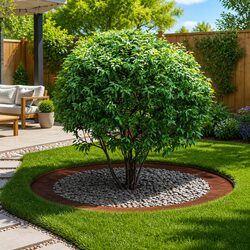 Specifications for Flat Rusty Brown Tree Ring - 90/120 cm