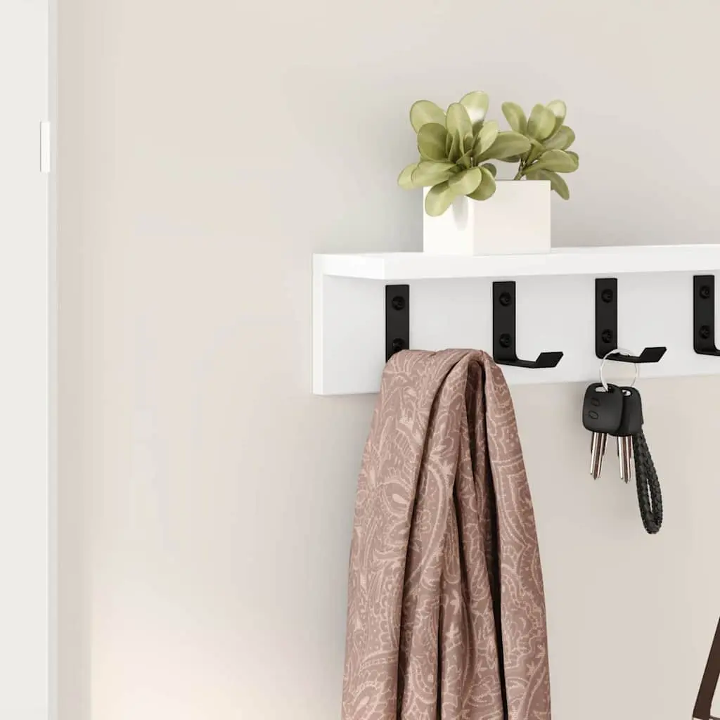 Wall-Mounted Coat Rack Organizer for Hallway White 80 x 10.5 x 10.5 cm
