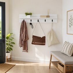 Specifications of Wall-Mounted Coat Rack in White 80cm