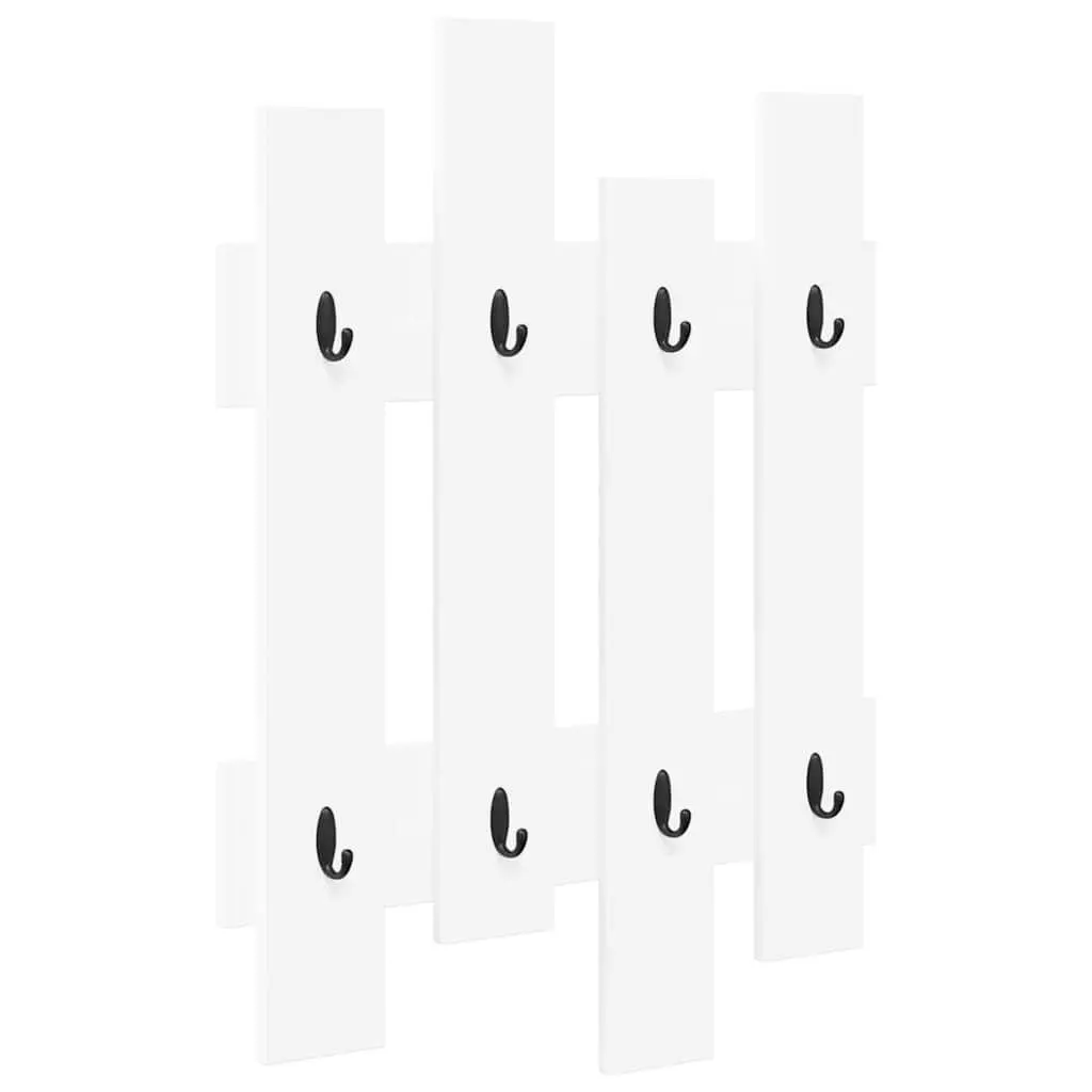 Wall-Mounted Coat Rack White Modern Hallway Entryway Storage Organizer 60x82cm