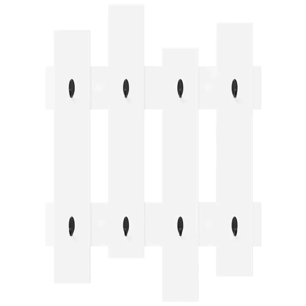 Wall-Mounted Coat Rack White Modern Hallway Entryway Storage Organizer 60x82cm