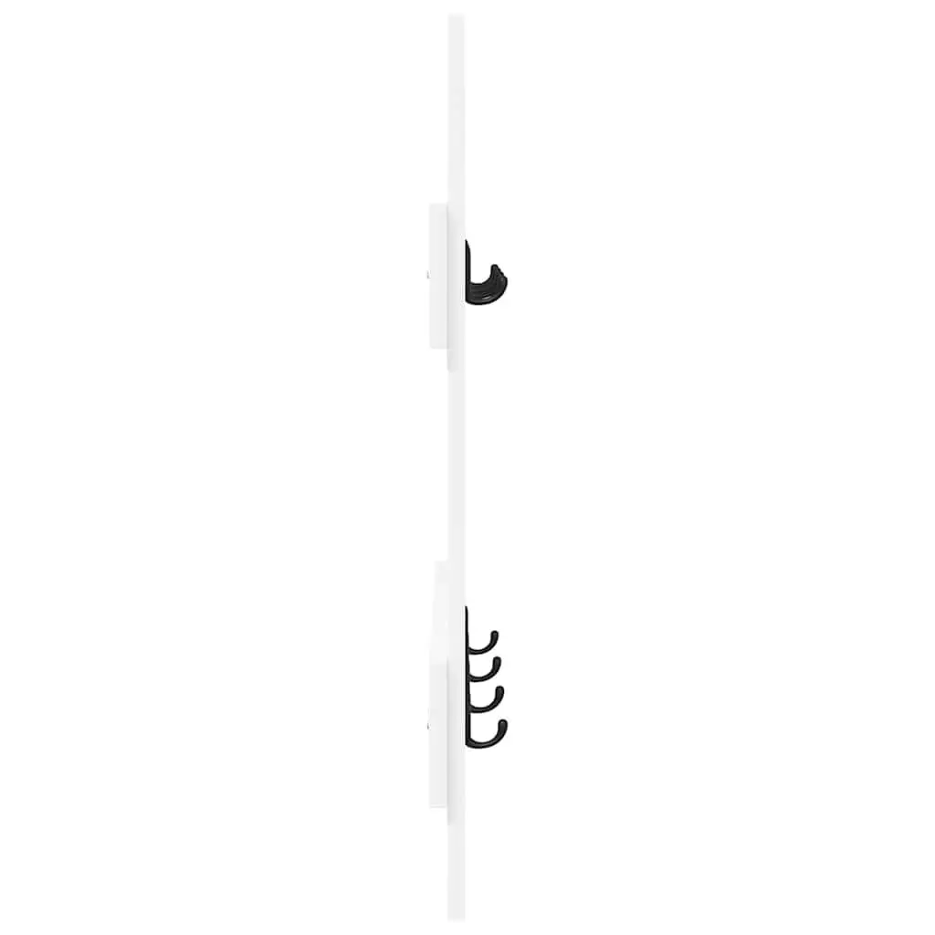 Wall-Mounted Coat Rack White Modern Hallway Entryway Storage Organizer 60x82cm