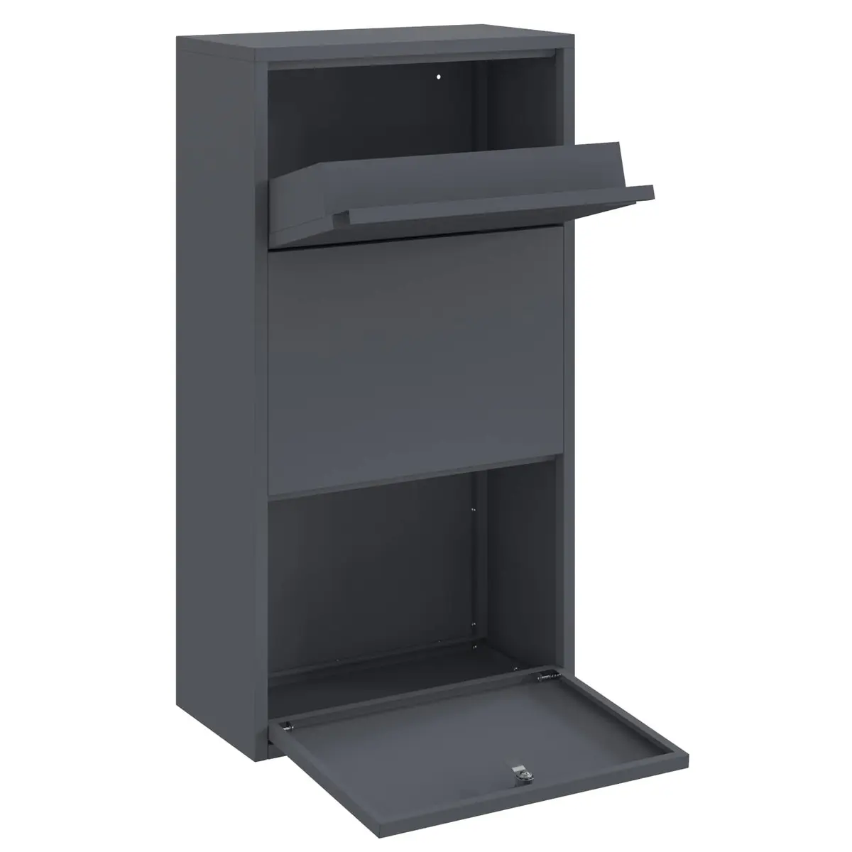 Parcel Drop Box Steel Storage for Garden 44x22x82cm