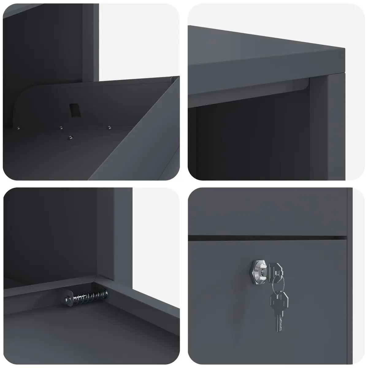 Parcel Drop Box Steel Storage for Garden 44x22x82cm