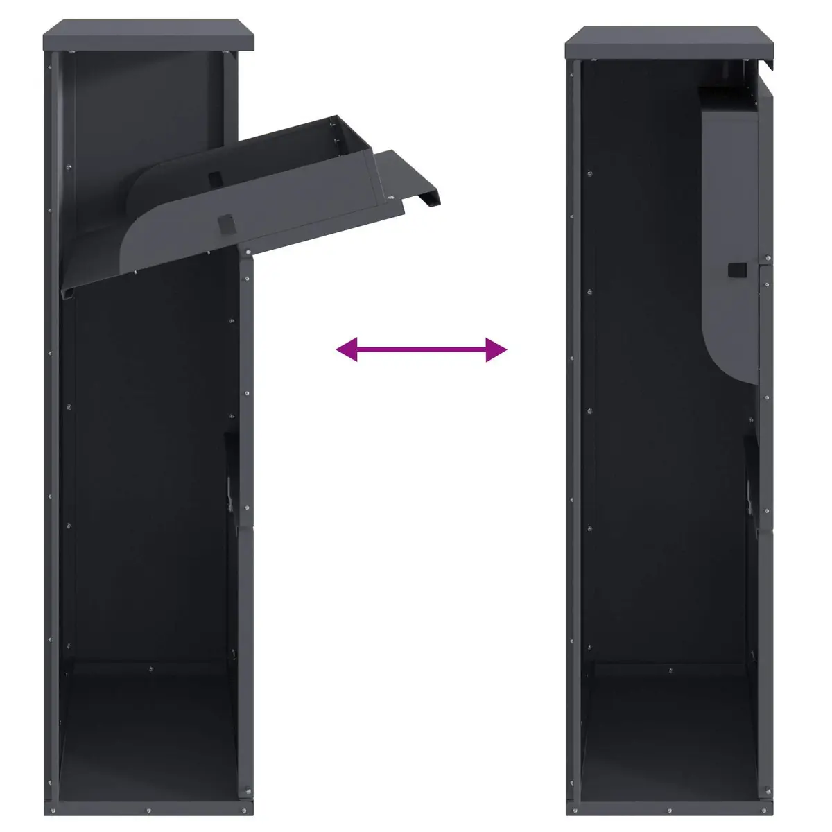 Parcel Drop Box Steel Storage for Garden 44x22x82cm