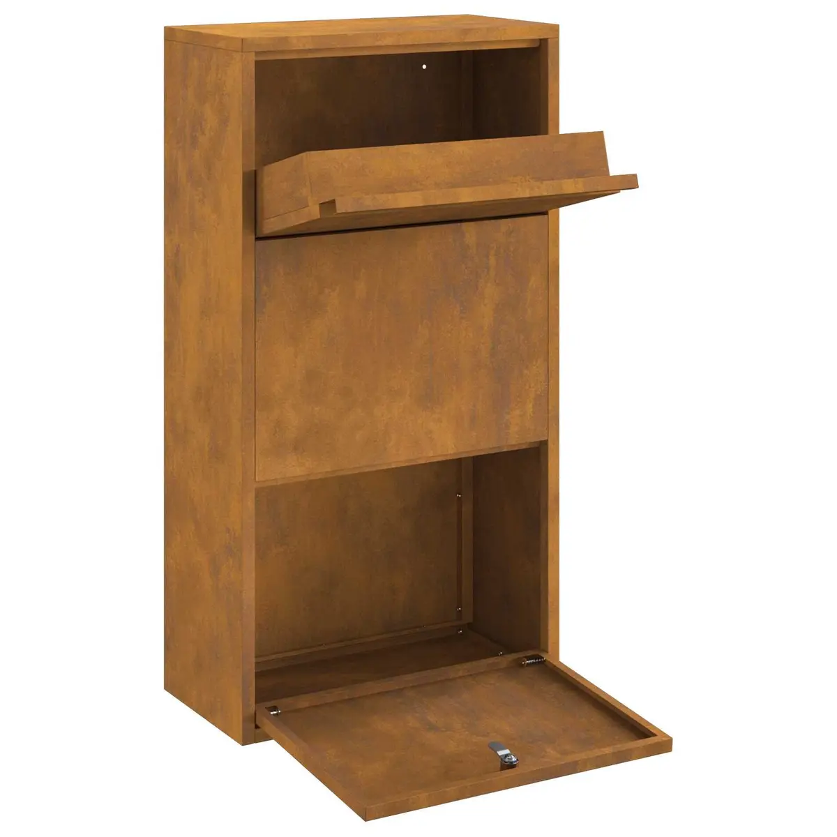 Parcel Drop Box Weathering Steel Rectangular Post Mail Package Storage