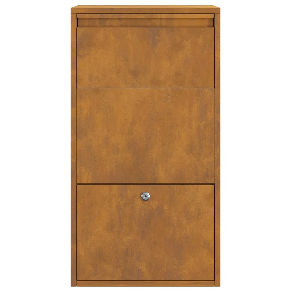 Parcel Drop Box Weathering Steel Rectangular Post Mail Package Storage
