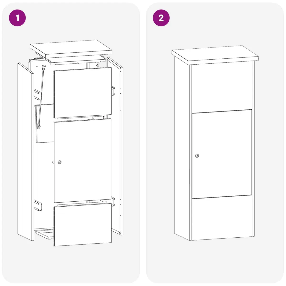 Parcel Drop Box Outdoor Steel Black 44.5 x 29 x 110.5 cm