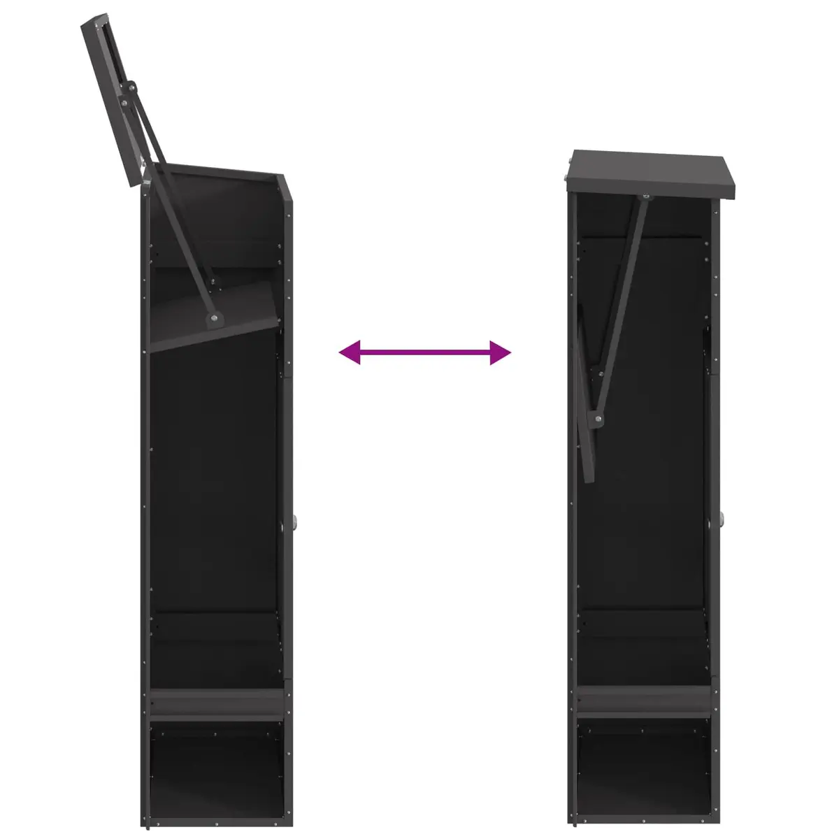 Parcel Drop Box Outdoor Steel Black 44.5 x 29 x 110.5 cm