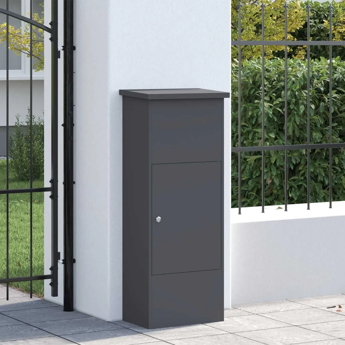 Parcel Drop Box with Door Anthracite 44.5 x 29 x 110.5 cm Steel Outdoor