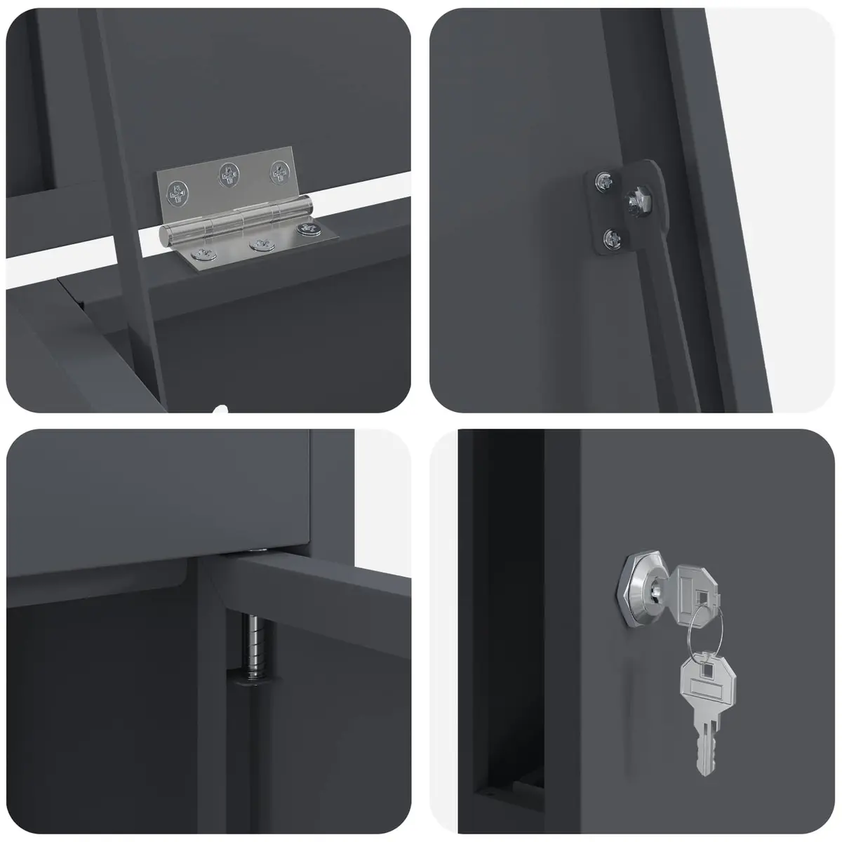 Parcel Drop Box with Door Anthracite 44.5 x 29 x 110.5 cm Steel Outdoor