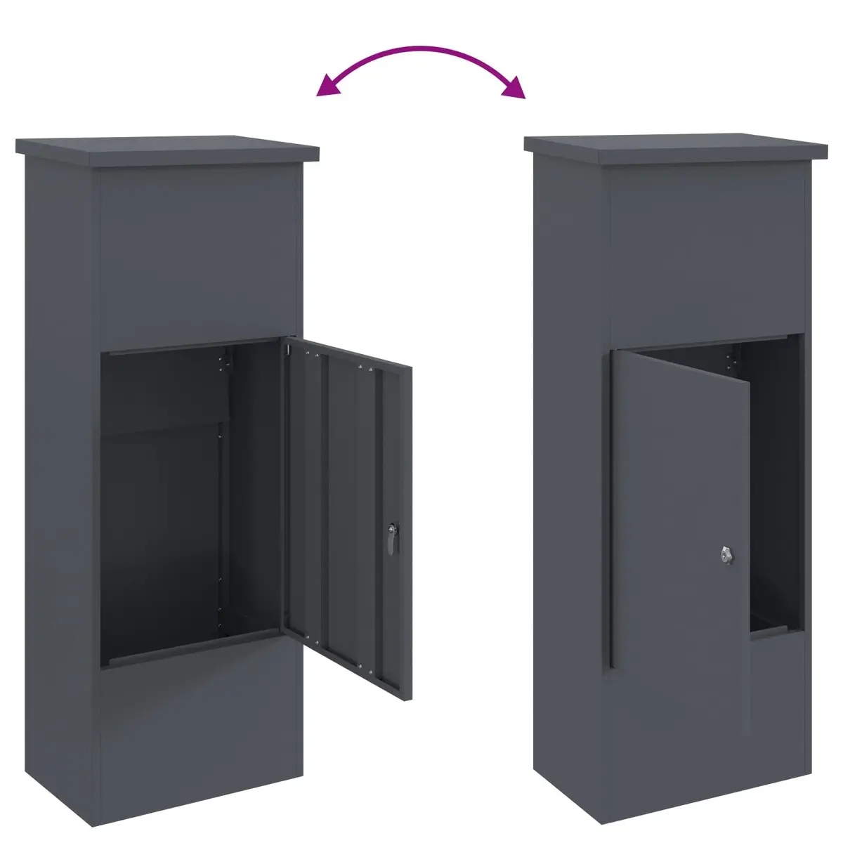 Parcel Drop Box with Door Anthracite 44.5 x 29 x 110.5 cm Steel Outdoor