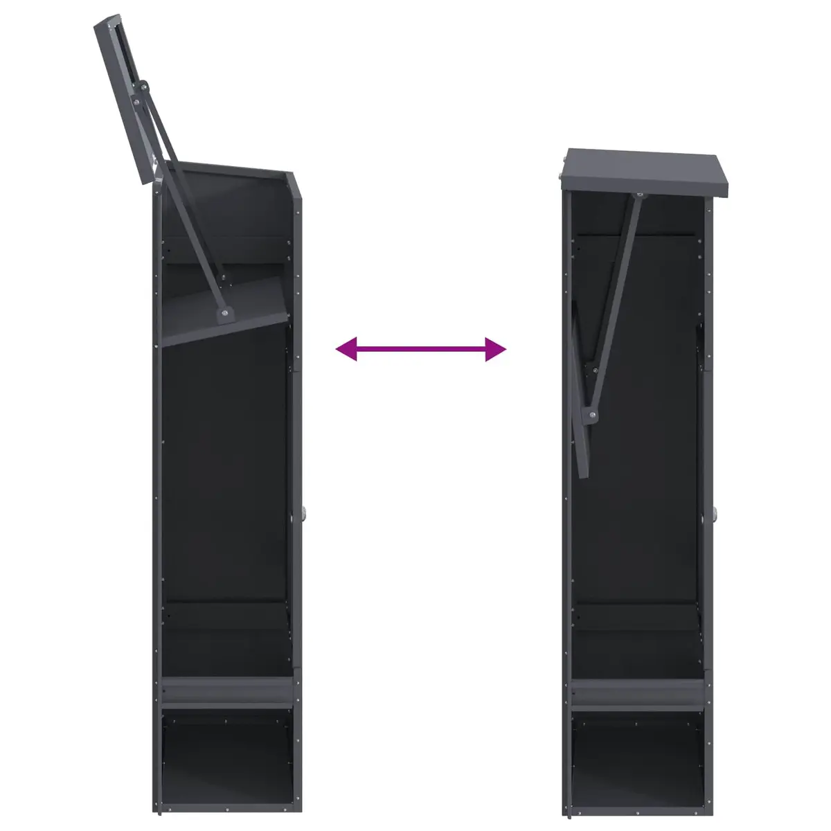 Parcel Drop Box with Door Anthracite 44.5 x 29 x 110.5 cm Steel Outdoor