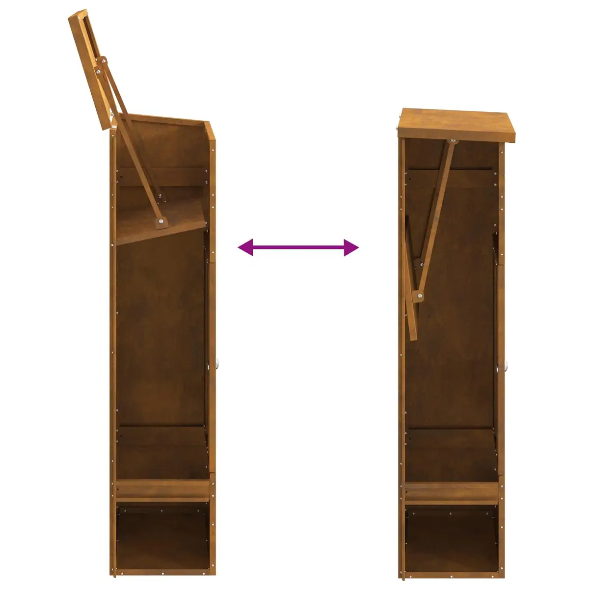 Parcel Drop Box Outdoor Steel Brown 44.5 x 29 x 110.5 cm