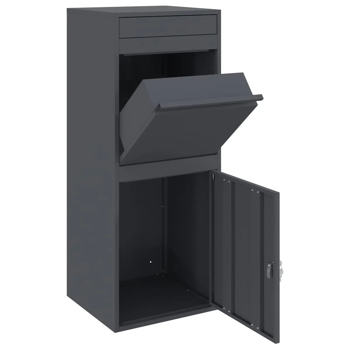 Parcel Drop Box Outdoor Garden Mailbox Steel Anthracite 41 x 38 x 103 cm
