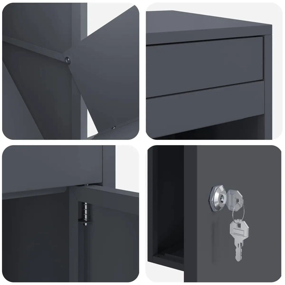 Parcel Drop Box Outdoor Garden Mailbox Steel Anthracite 41 x 38 x 103 cm