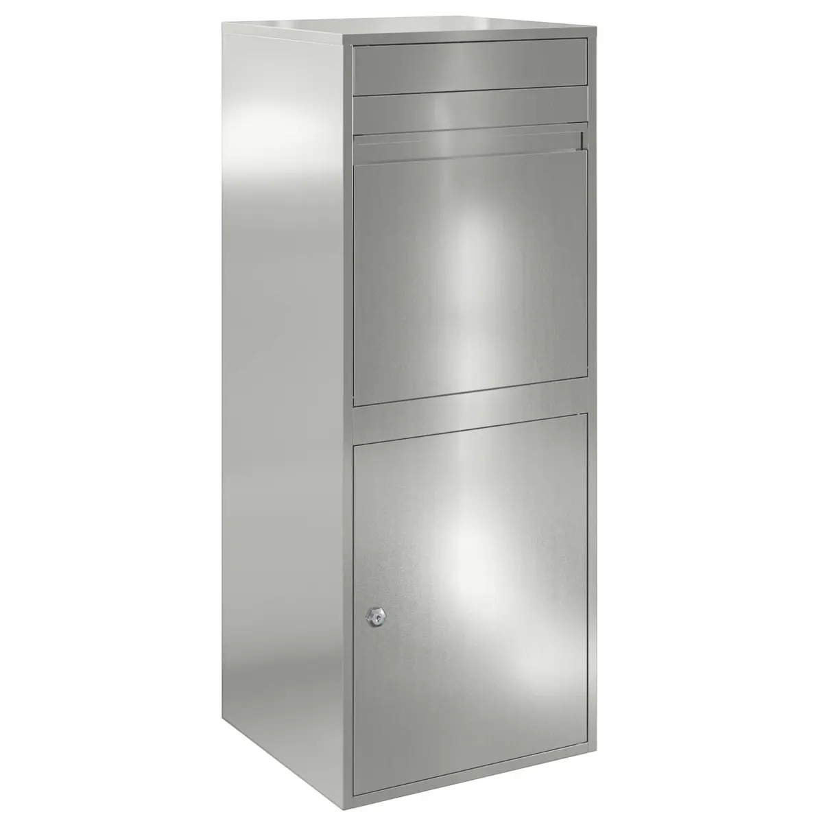 Outdoor Parcel Drop Box in Silver Steel