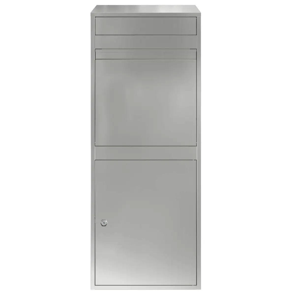Outdoor Parcel Drop Box in Silver Steel