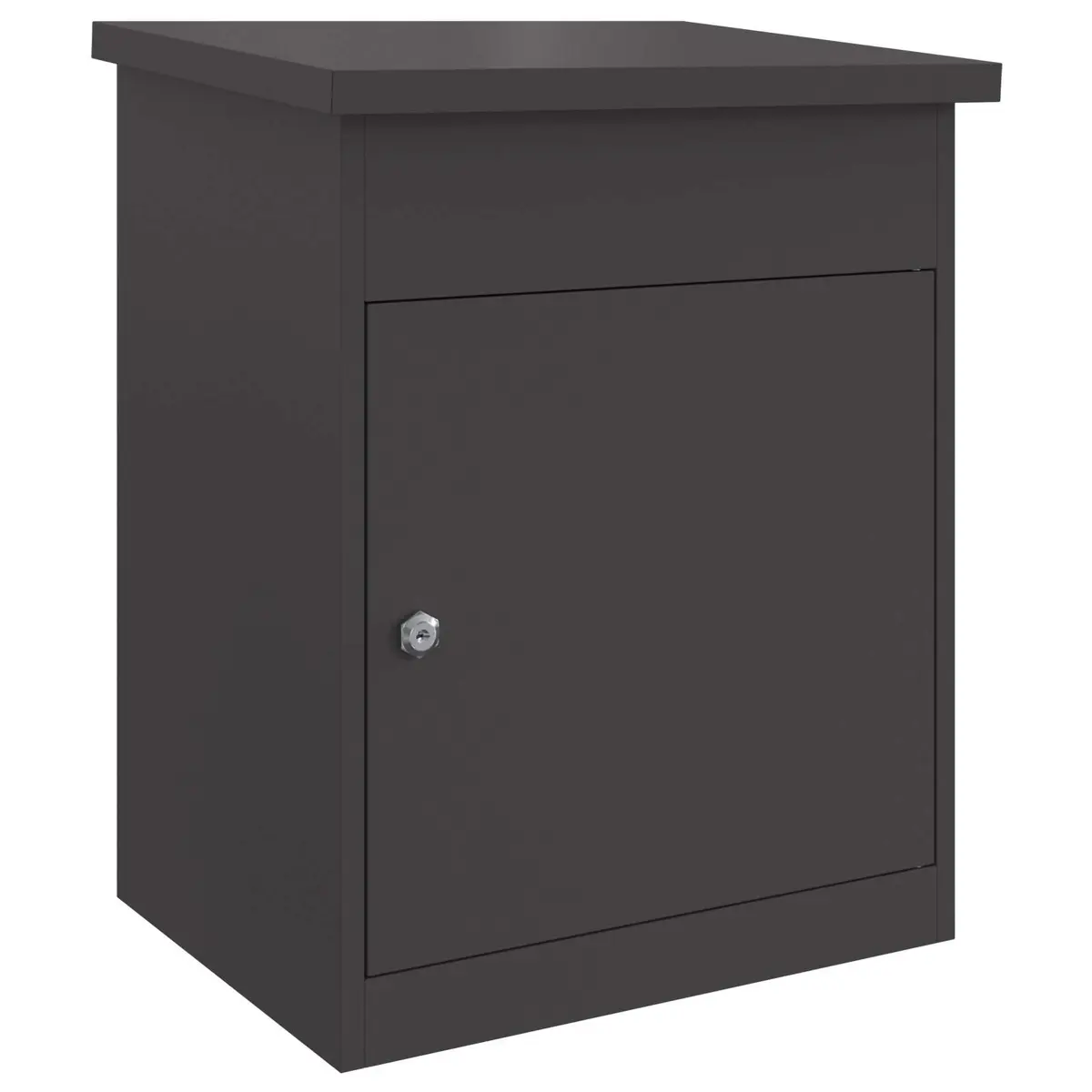 Parcel Drop Box with Storage Black 47.5 x 38 x 59 cm Steel Outdoor Mailbox