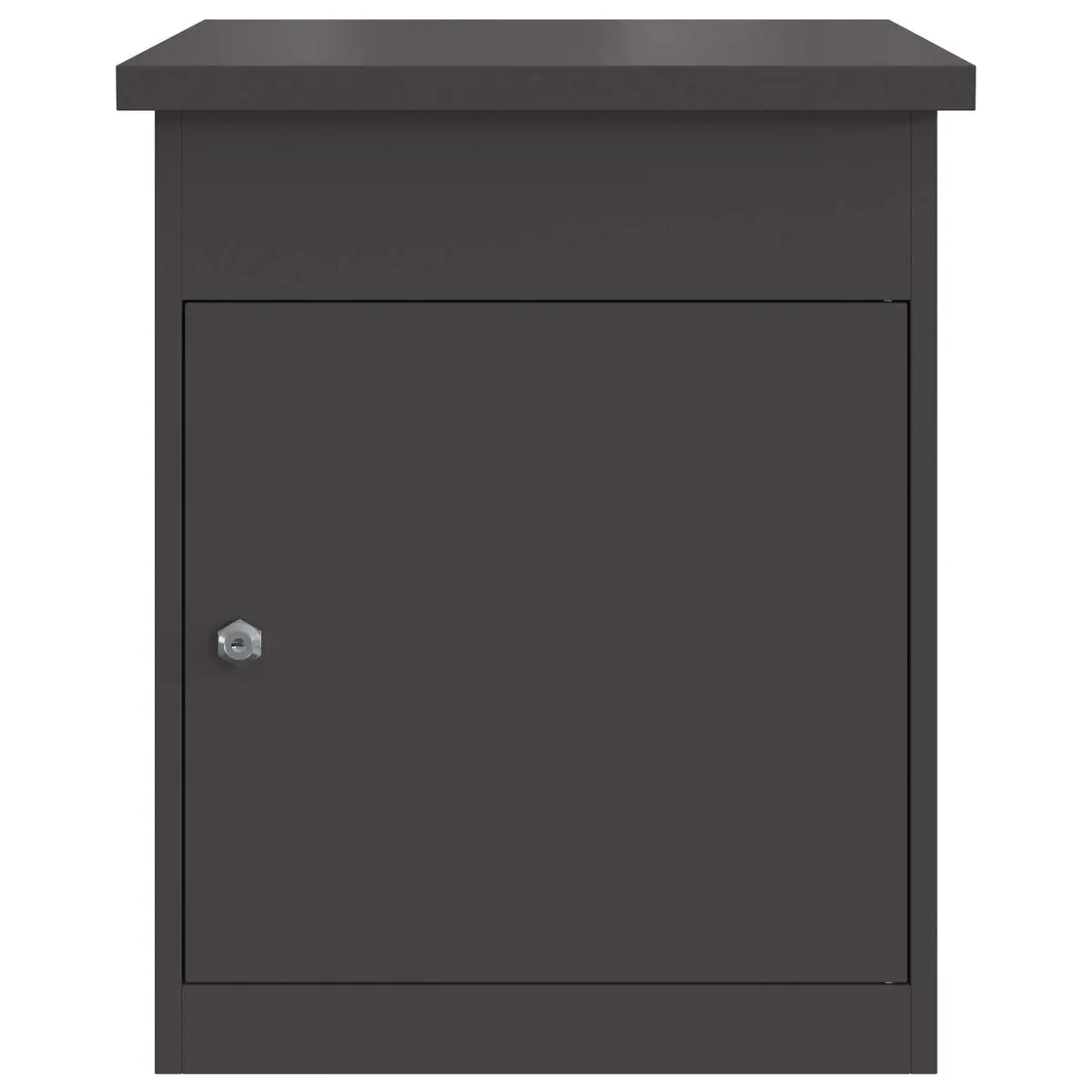 Parcel Drop Box with Storage Black 47.5 x 38 x 59 cm Steel Outdoor Mailbox