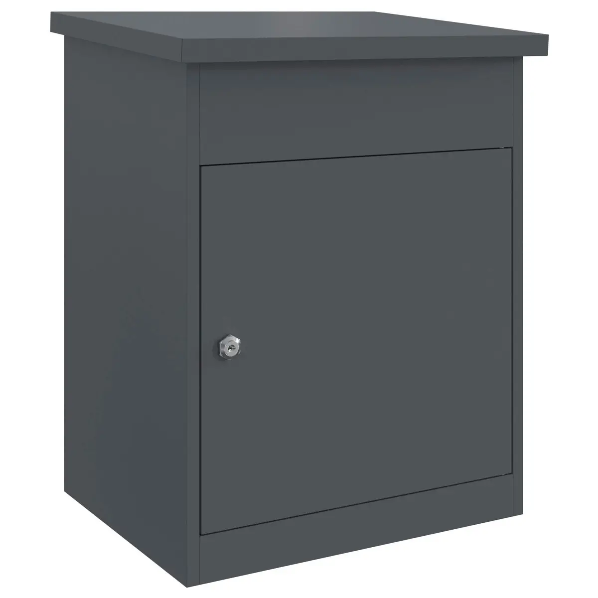 Parcel Drop Box with Storage Deadbolt Lock Weatherproof Steel Outdoor Garden