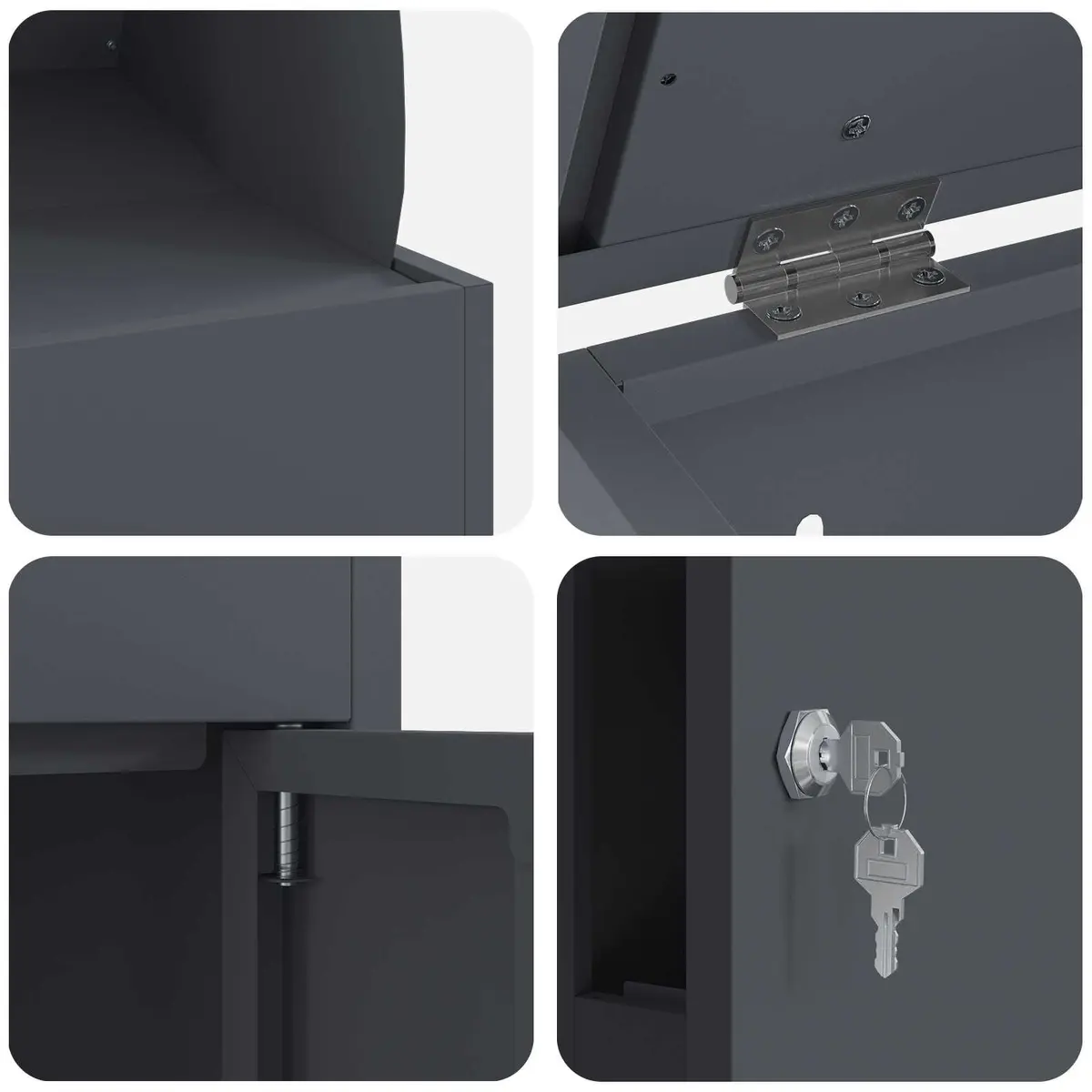 Parcel Drop Box with Storage Deadbolt Lock Weatherproof Steel Outdoor Garden