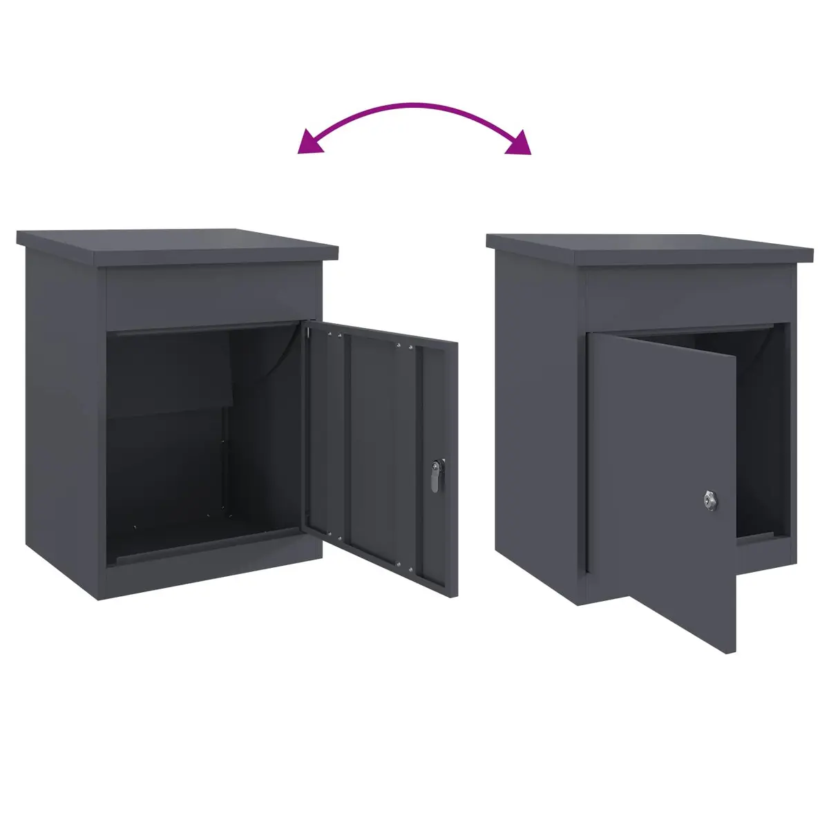 Parcel Drop Box with Storage Deadbolt Lock Weatherproof Steel Outdoor Garden