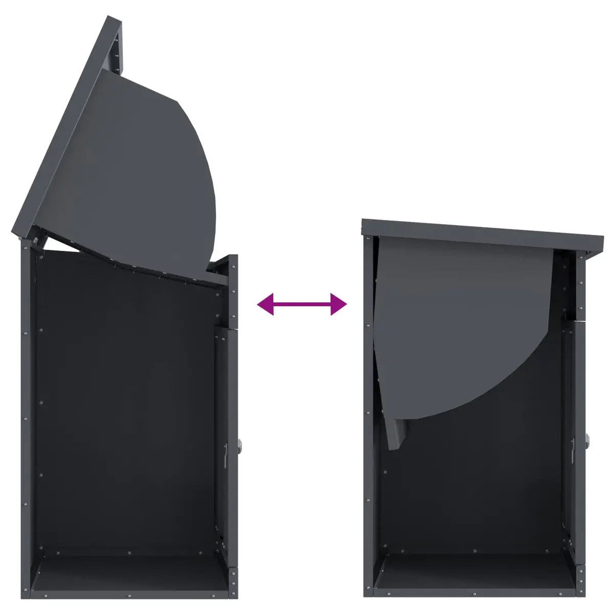 Parcel Drop Box with Storage Deadbolt Lock Weatherproof Steel Outdoor Garden