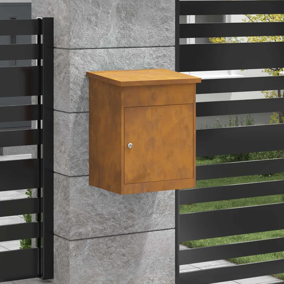 Parcel Drop Box Outdoor Garden Security Weatherproof Steel 47.5x38x59cm