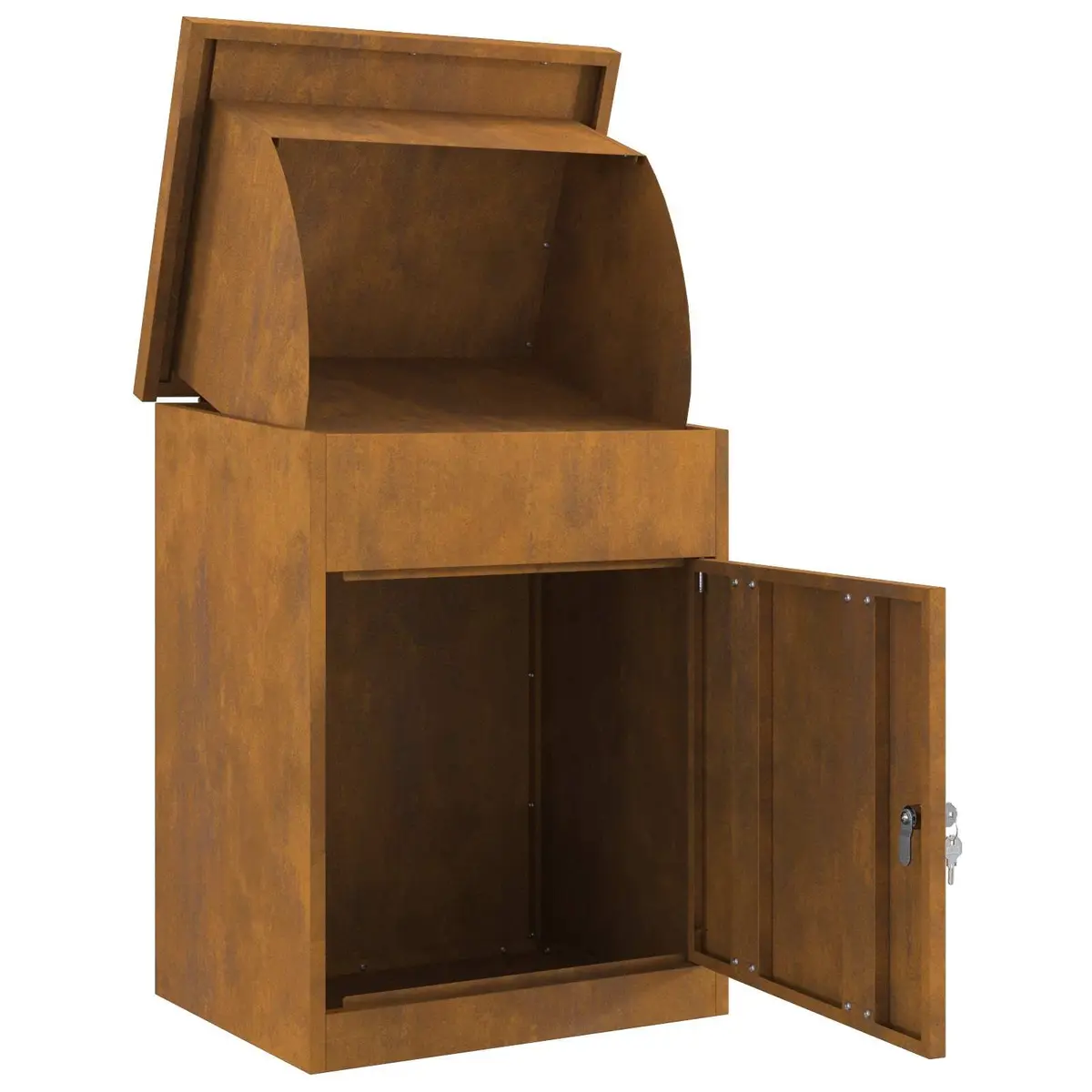 Parcel Drop Box Outdoor Garden Security Weatherproof Steel 47.5x38x59cm