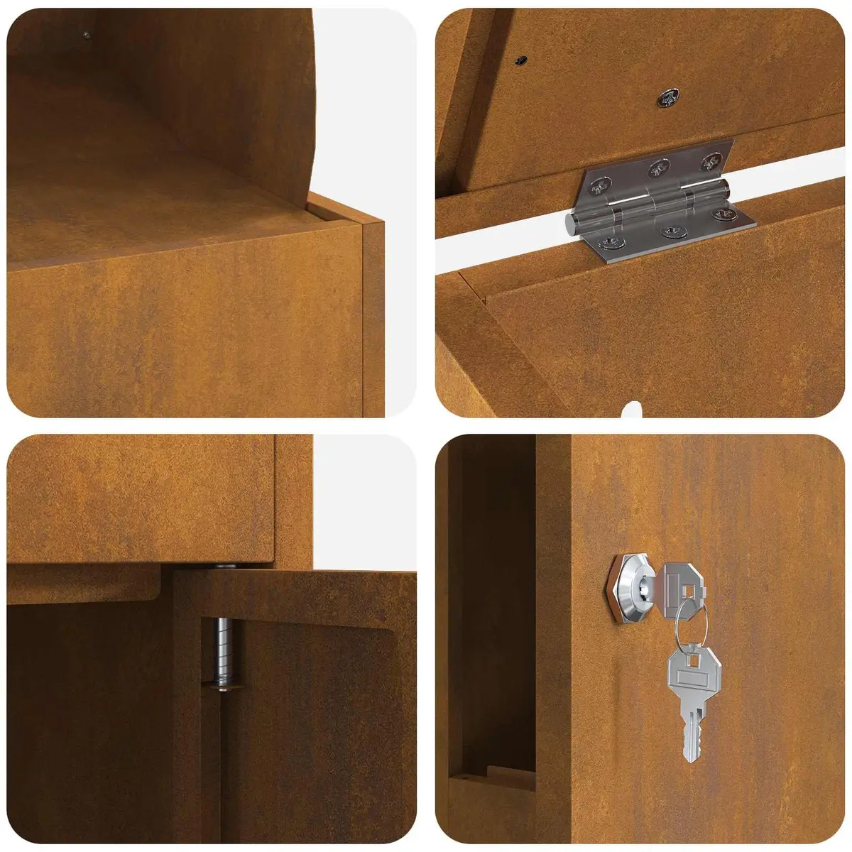 Parcel Drop Box Outdoor Garden Security Weatherproof Steel 47.5x38x59cm