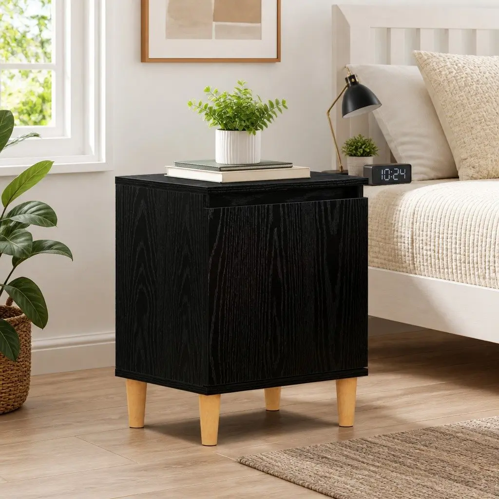 Black Oak Bedside Cabinet 40 x 30 x 50 cm
