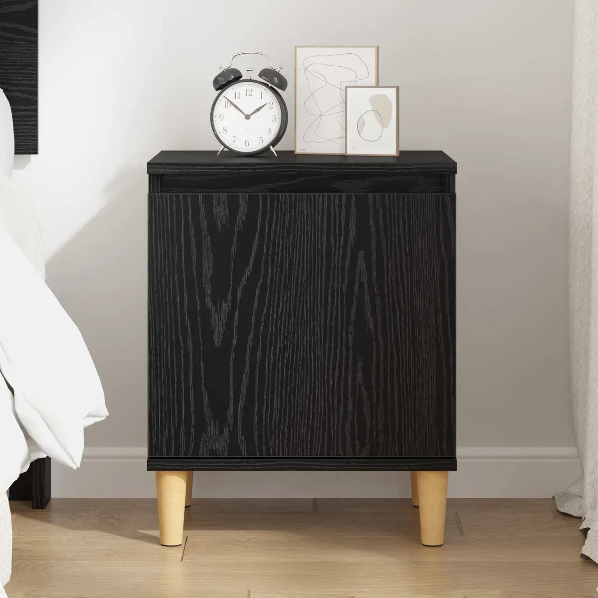 Black Oak Bedside Cabinet 40 x 30 x 50 cm
