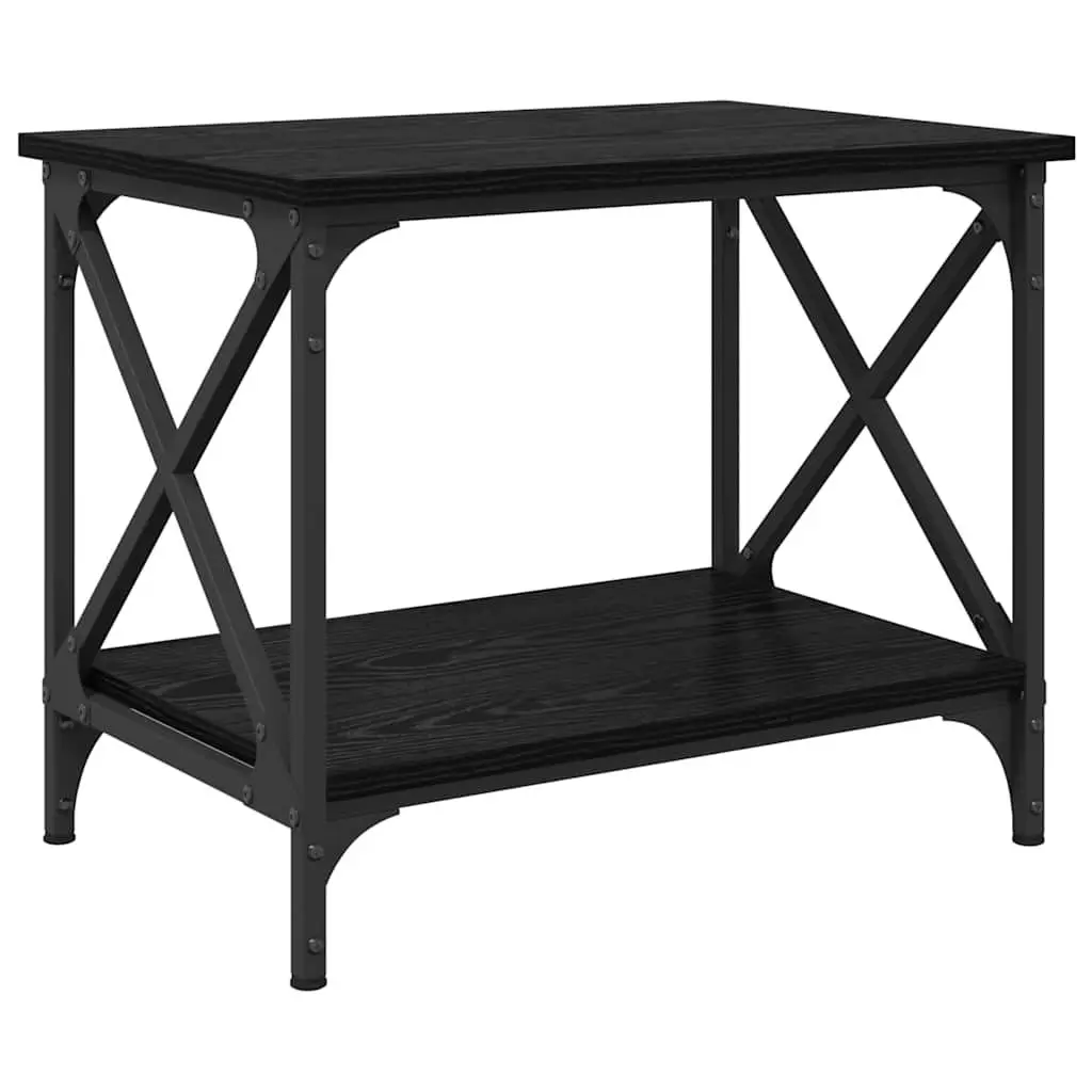 Coffee Table Black Oak Urban Living Room Accent Engineered Wood Side Table 55cm