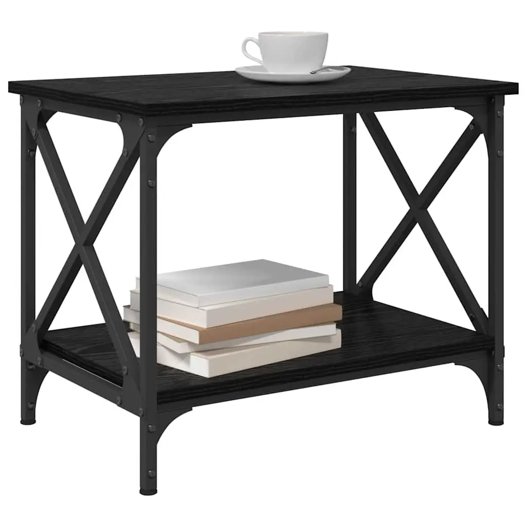 Coffee Table Black Oak Urban Living Room Accent Engineered Wood Side Table 55cm