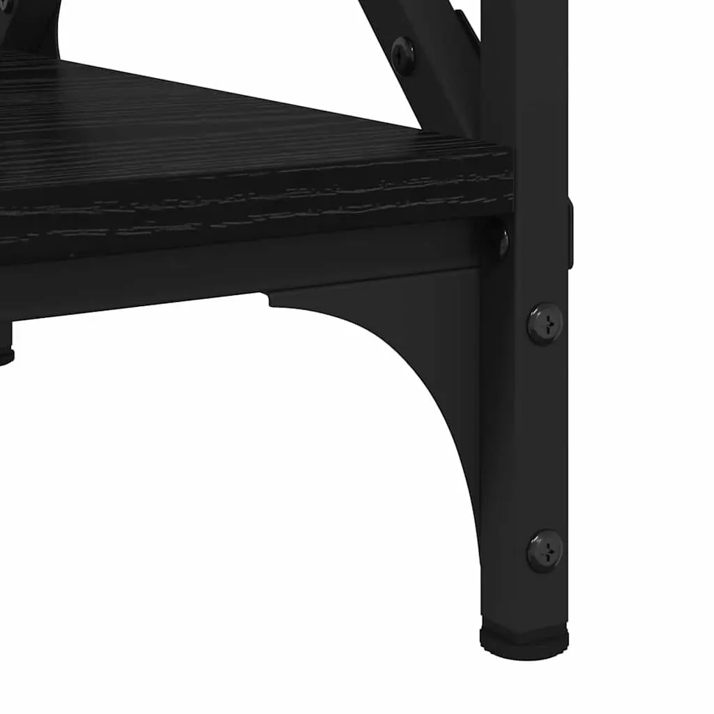 Coffee Table Black Oak Urban Living Room Accent Engineered Wood Side Table 55cm