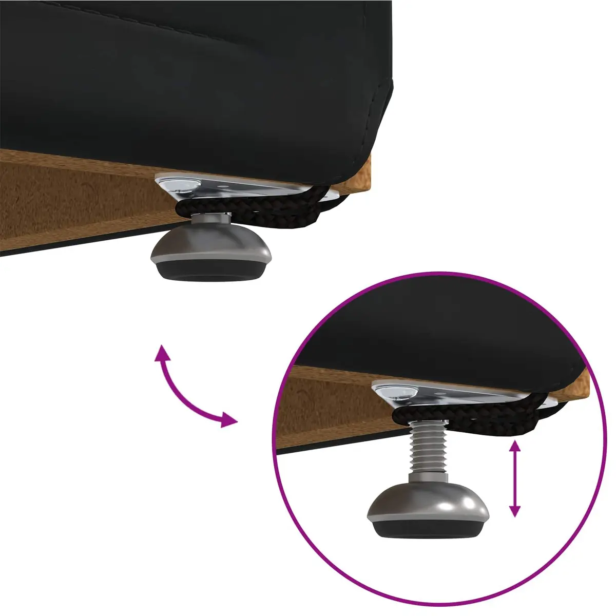 Black Velvet Bar Stool Backless Modern Design Kitchen Counter Dining Furniture