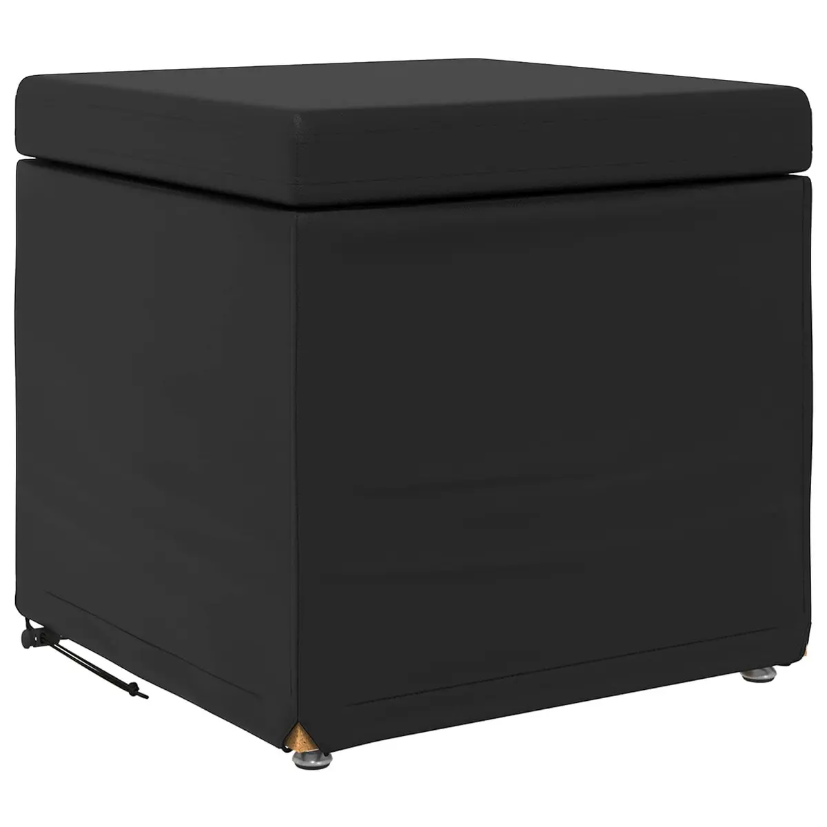 Black Bar Stool Kitchen Counter Seating Backless Cushioned Faux Leather 41 x 41 x 40 cm
